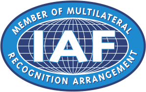 Logo IAF (ISO 27001 + ISO 45001): Member of Multilateral Recognition Arrangement